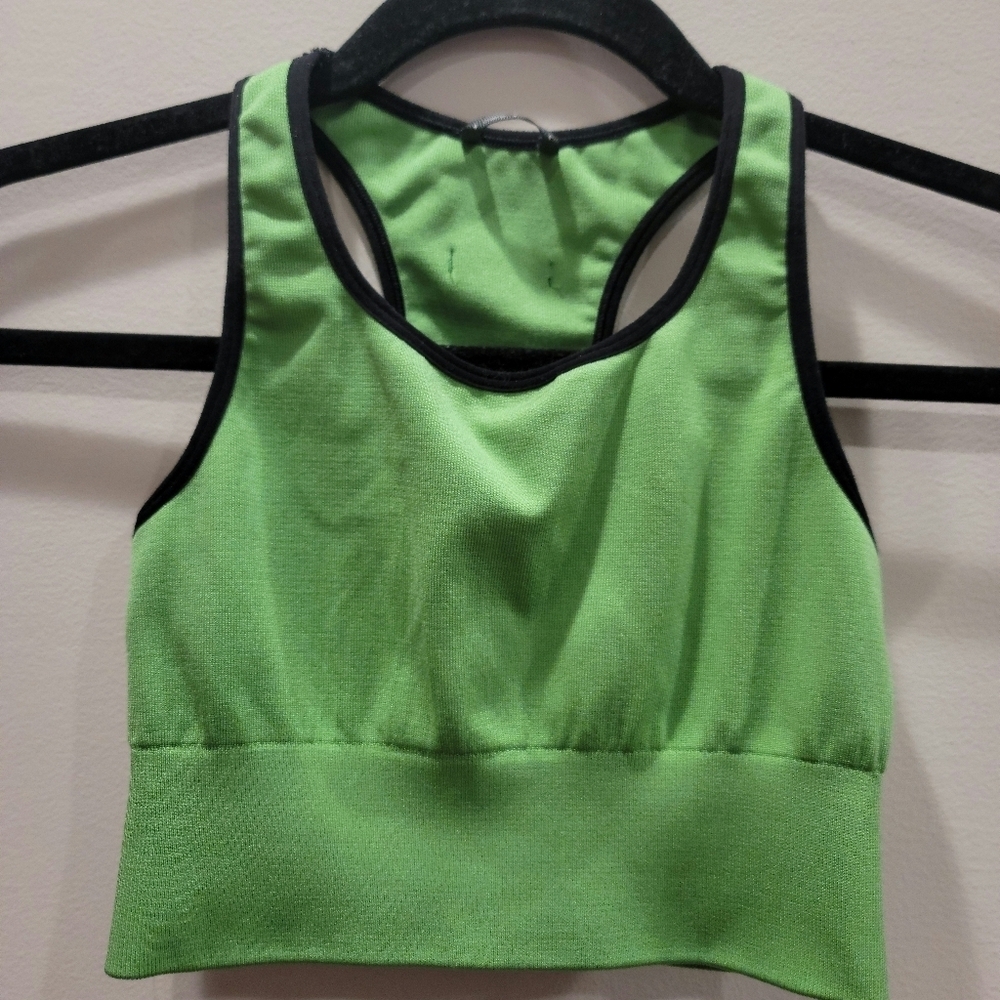 Sz Small Green Black Osielle Super Seamless Racerback Sports Bra